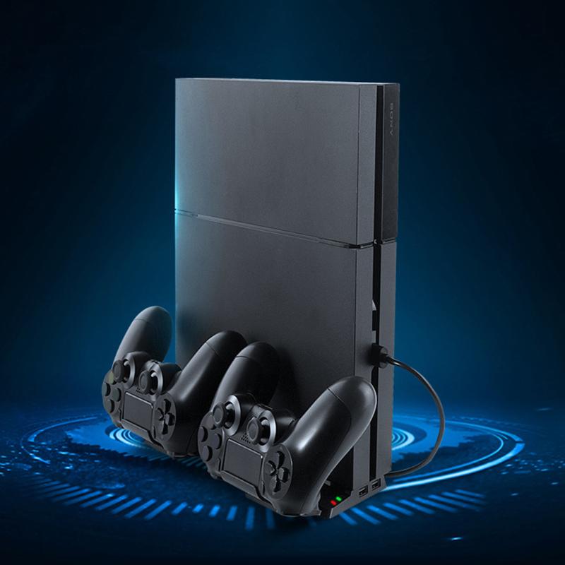 PS4 Vertical Cooling Stand - Charging Dock Station w/ HUB for PS4, PS4 Slim, PS4 Pro