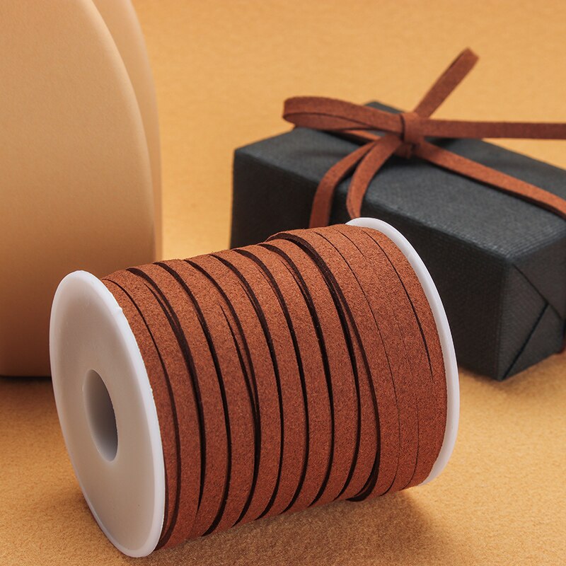 5MM 5yards Flat Faux Suede Braided Cord Leather Korean Velvet Leather Belt for Jewelry Making Diy Handmade Bracelet
