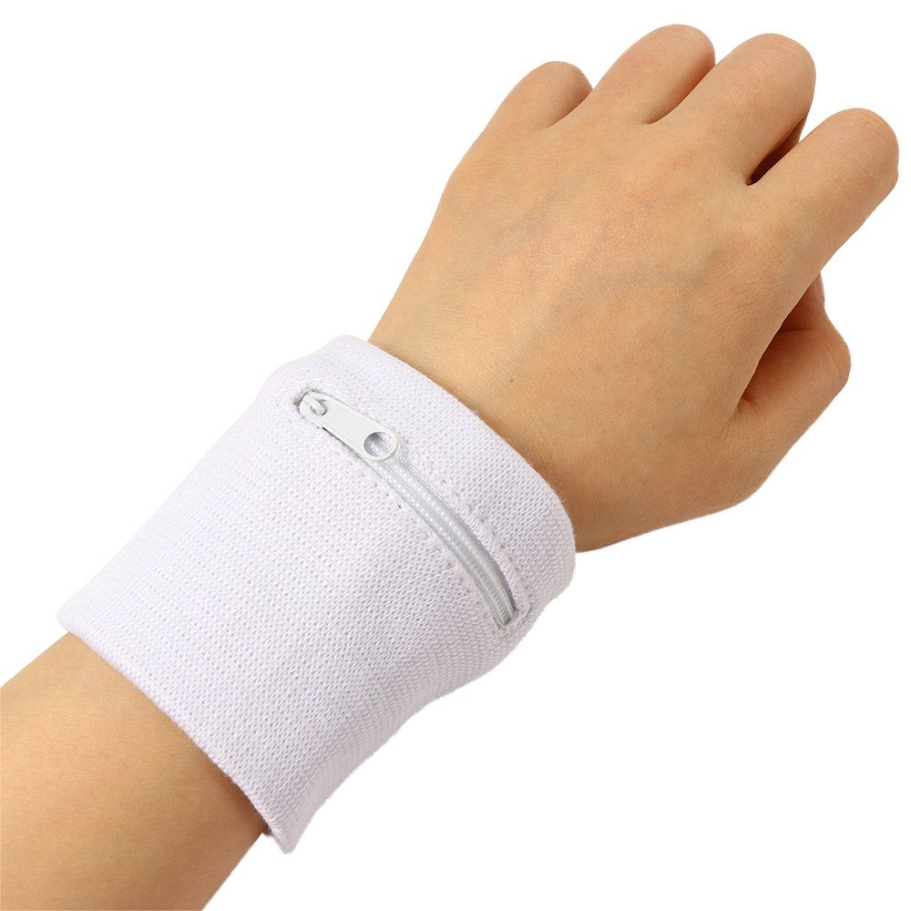 Säker för gym handledsplånbok andningsbart svettband handskydd armbandsväska handledsväska med dragkedja löpararmband handledsväska