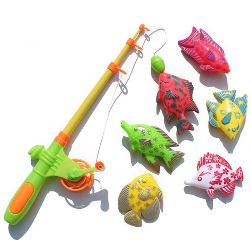 Children&#39;s Magnetic Fishing Game Fish Toy Magnetic Game Children Fishing Toy Exercise Body Coordination Suit To Children: A-7PCS