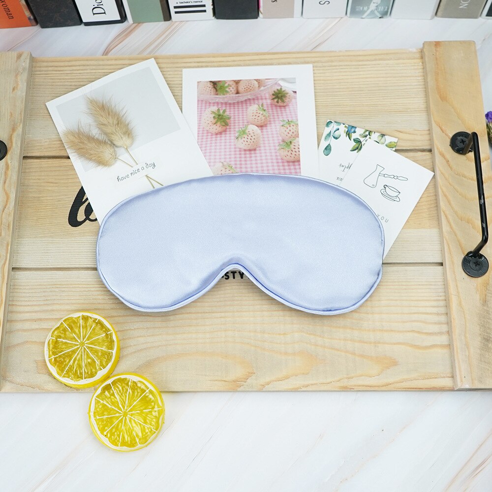 Women Imitated Silk Sleep Eye Mask Portable Travel Eyepatch Nap Eye Patch Rest Blindfold Eye Cover Sleeping Mask Night Eyeshade: Light purple