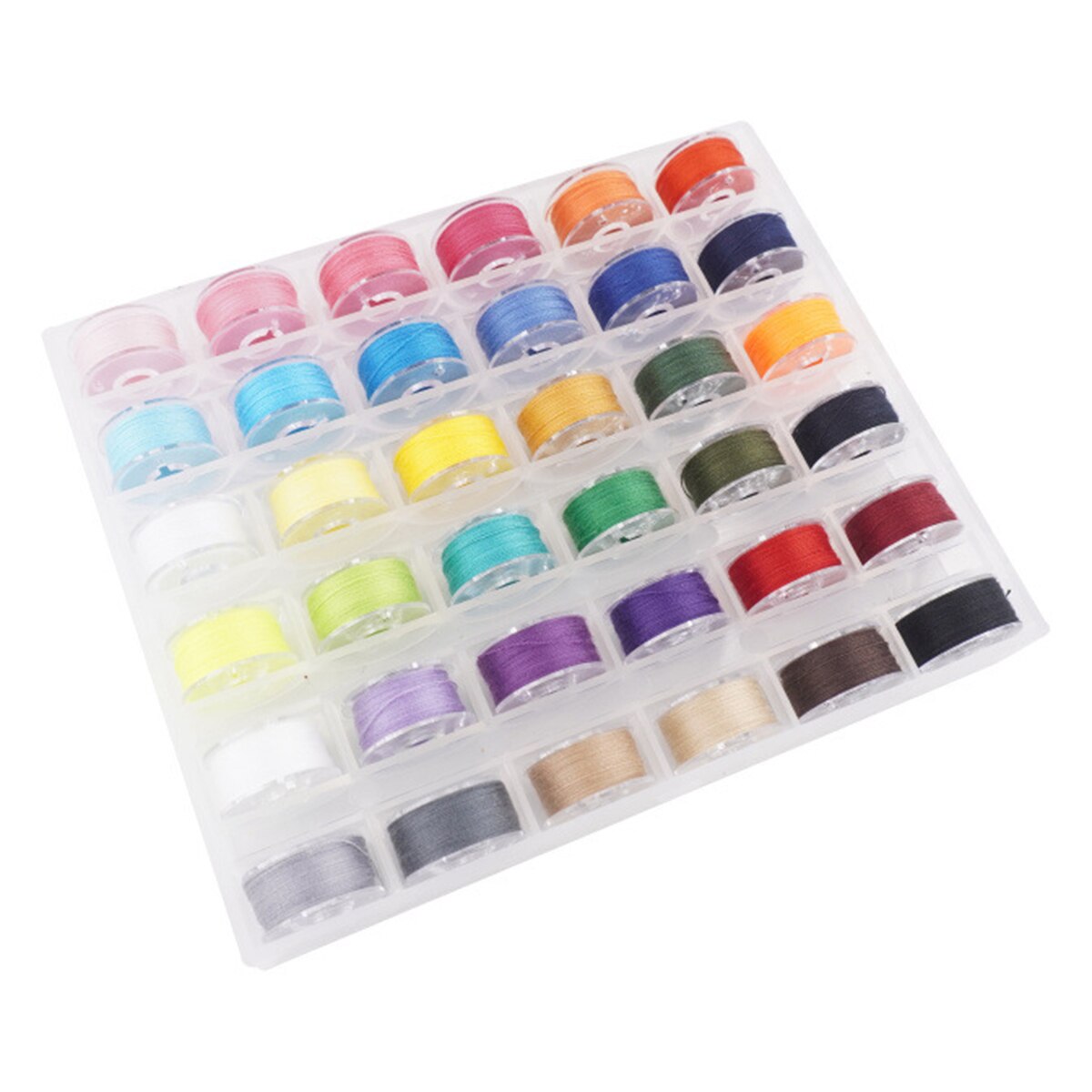 36pcs Thread Bobbins With Clear Storage Box Bobbins Machine Spools Pre-Wound Bobbins Set For Household Sewing Machine: Multi