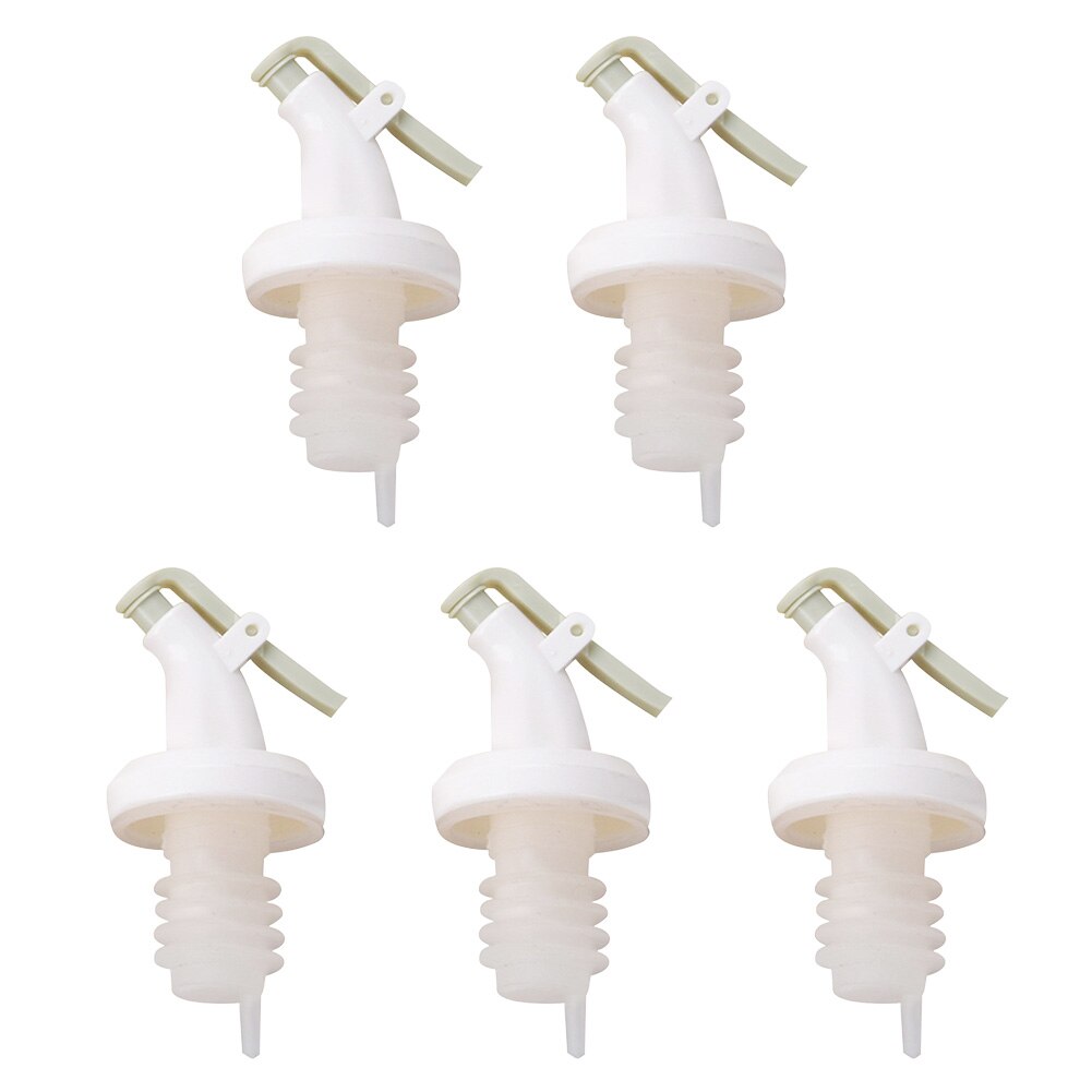 5Pcs Spuit Wijn Stopper Olijfolie Fles Schenker Vervangende Onderdelen Liquor Dispenser Tuiten Keuken Tool Flip Top Cap Nozzle bar: green