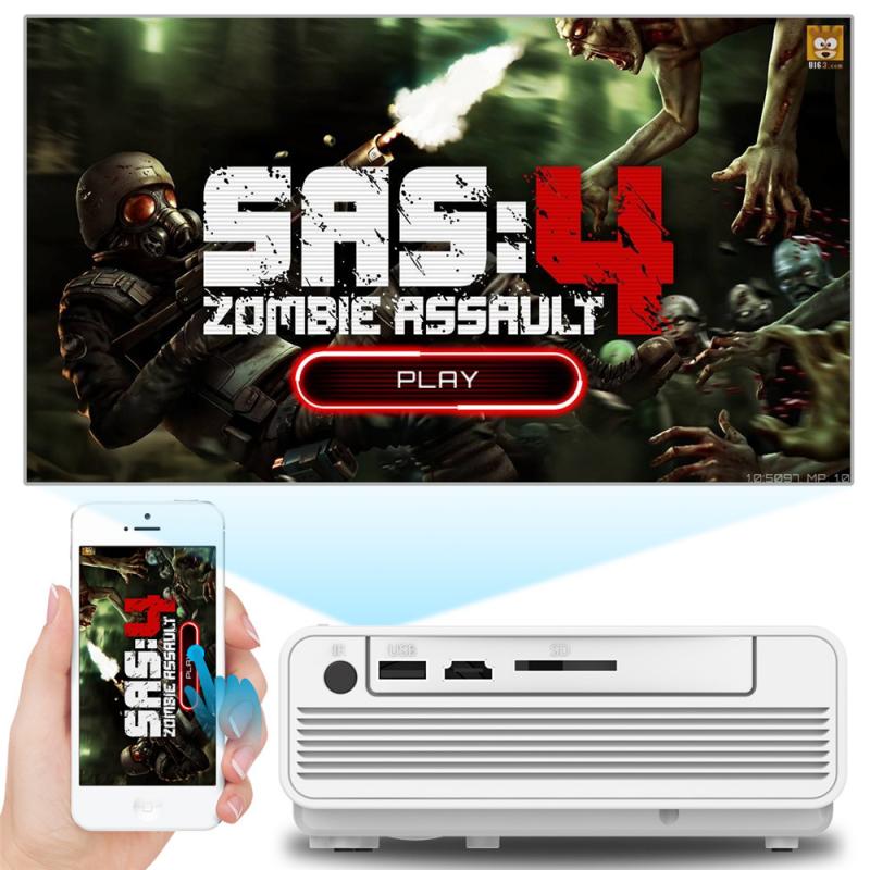 S280 Portable Mini Projector 3D HD LED Home Theater Cinema Projection size 24-60 inch USB/AV/HDMI Projector Wired Sync Display