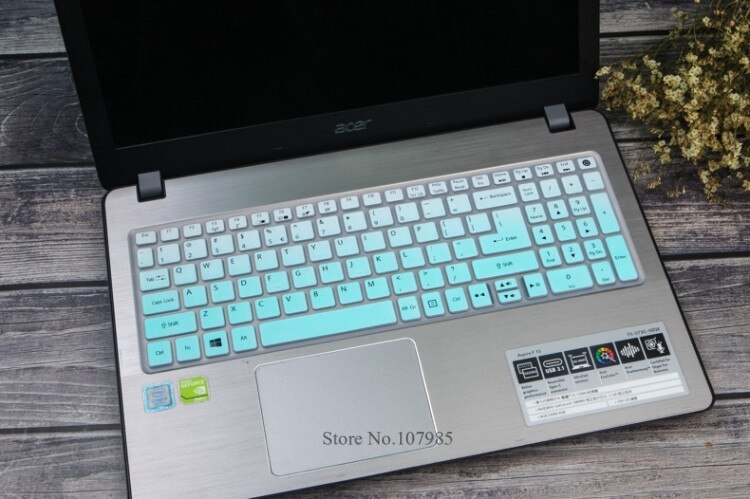 15 pouces clavier couverture de clavier En Silicone Protecteur pour Acer Aspire e15 e 15 E5-573g 532 522 V3-574 F5-572 TMP257 E5-573 E5 573G: Gradualskyblue