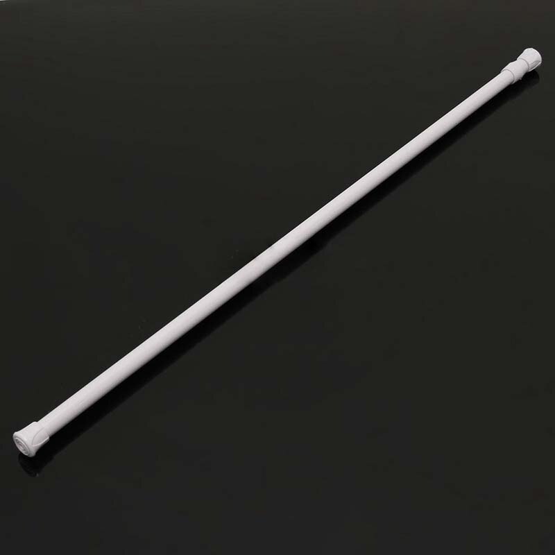 AD-Spring Loaded Extendable Telescopic Net Voile Tension Curtain Rail Pole Rod Rods White 60*110cm