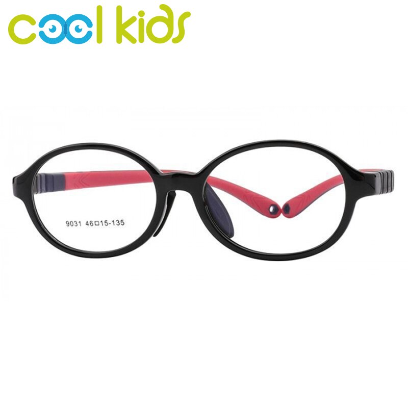 COOL KIDS Glasses Frames TR90 Soft Spectacles Frames Boy Girl Eyeglasses Frames Optical Child Glasses Frame Round Myopia Glasses: 9031C2