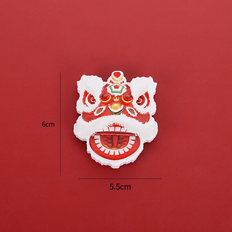Chinese Style Cute Fridge Magnet Decor The Bride and Groom Magnet Wedding Decoration Chinese Dragon Dances Lion Year: 6