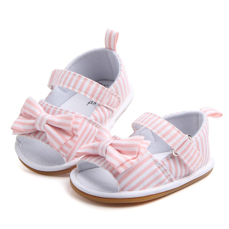 Baby Baby Sandalen Leuke Sandalen Voor Meisjes Strik Peuter Eerste Walker Crib Schoenen Ademend Anti-Slip Rubberen Zool flats: Roze / 11