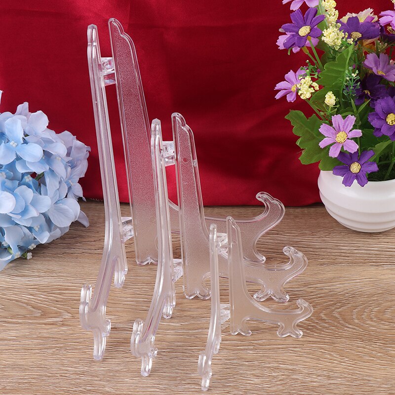 2 Stuks Clear Plastic Ezels Plaat Houders Display Afdruiprek Fotolijst Boek Voetstuk Houder Display Stand Stander