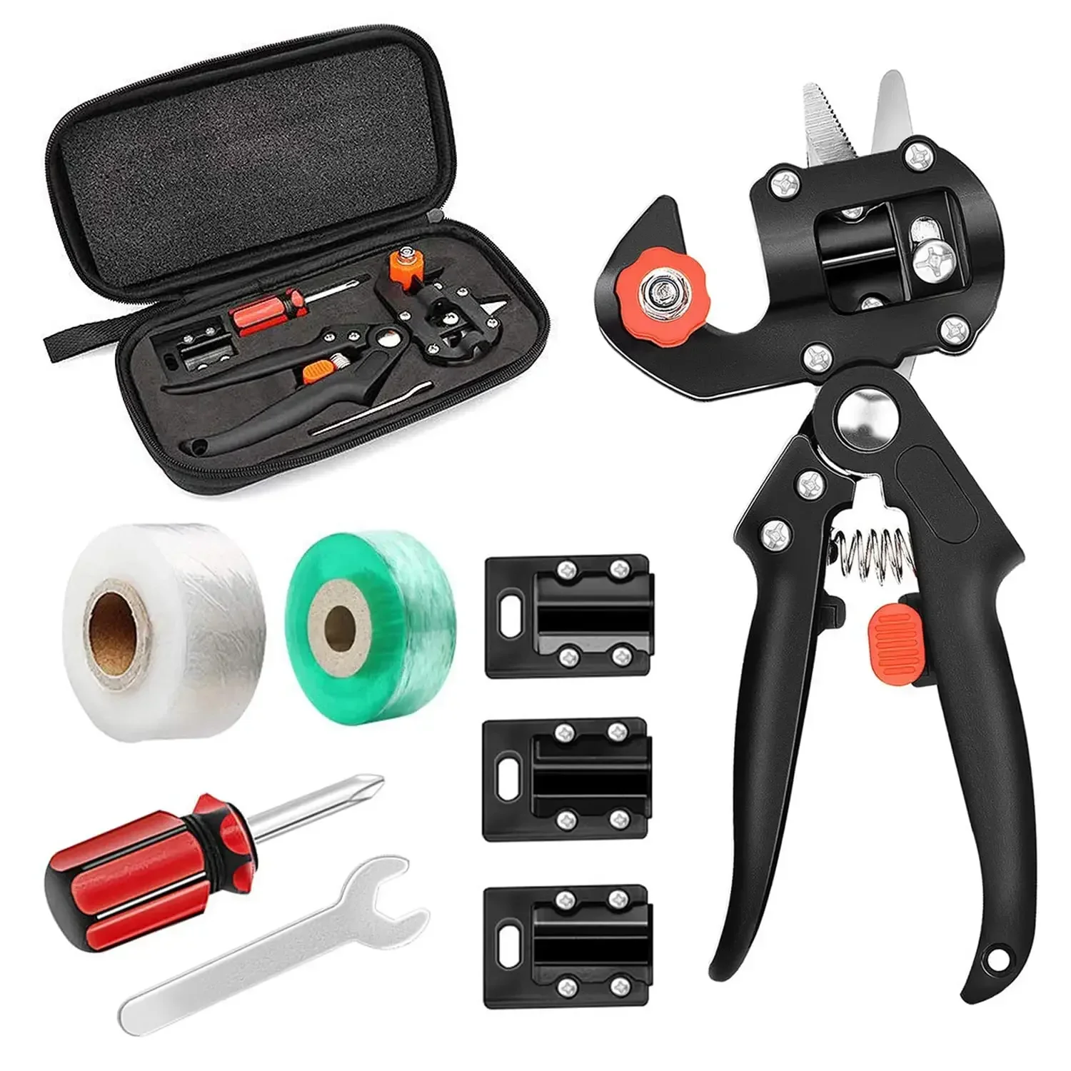 Kit d'Outils de Greffage 2 en 1, Sécateur de Jardin avec Remplacement de Branches de Plantes, de Vigne, d'Arbres Fruitiers, Analyste d'Outils de Coupe, Ciseaux: WHITE