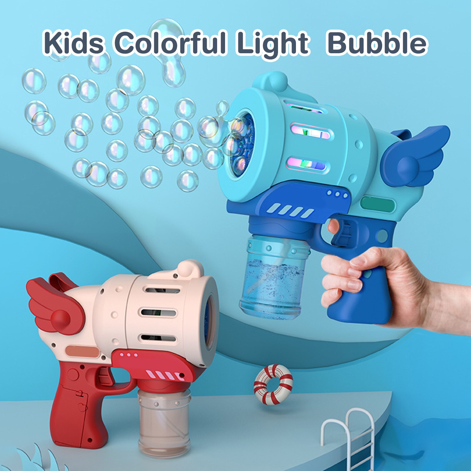 Electric Five-hole Bubble Machine Children's Automatic Bubble Machine Light Bubble Machine Kid Toy