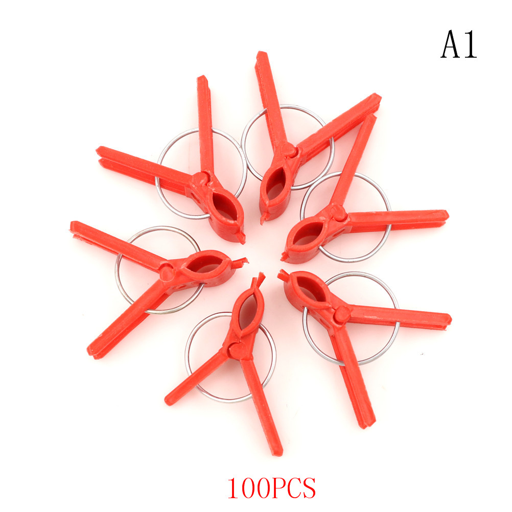 100 Stuks Plastic Entclips Tuingroenteplanten Plat En Rond: Default Title