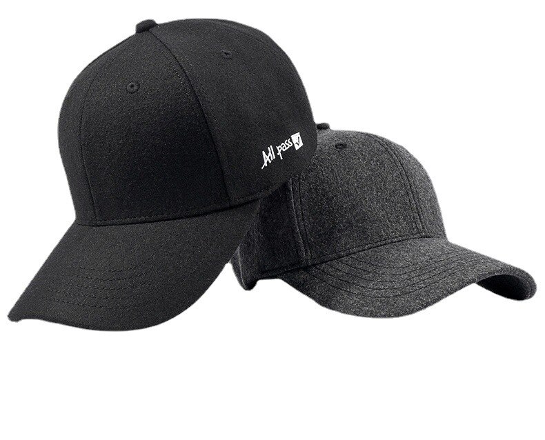 2022 große herbst-wintermütze für #39 , koreanischer allrounder, warme baseballkappe aus wolle, kleine mütze mit gesichtsähnlicher passform