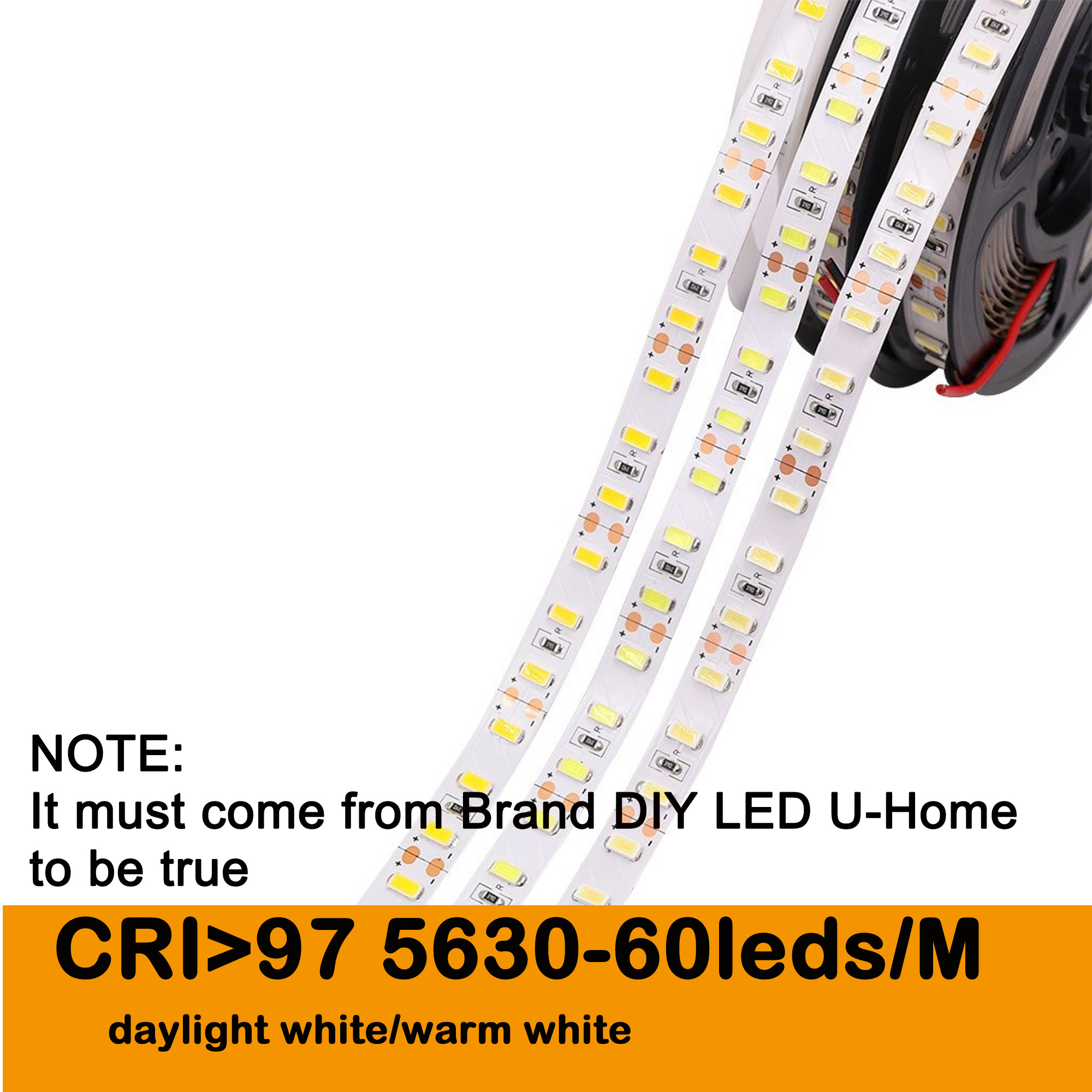 DIY LED U-HOME High CRI Ra 90+/95+/97+ LED Strip Light SMD5630 Daylight White for Camera Photography Flexible LED Light Panel