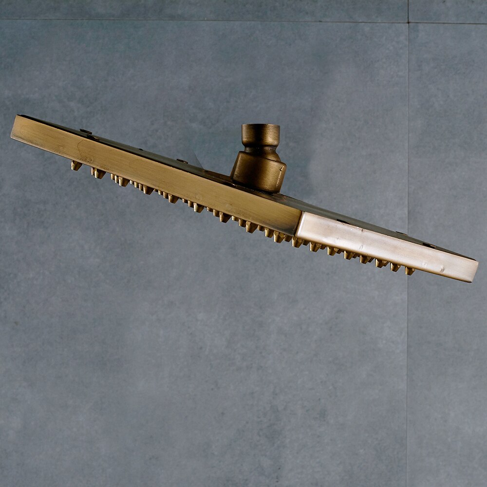 Antique Brass Square Rainfall Shower Head 8-inch Brass Top Rain Showerhead