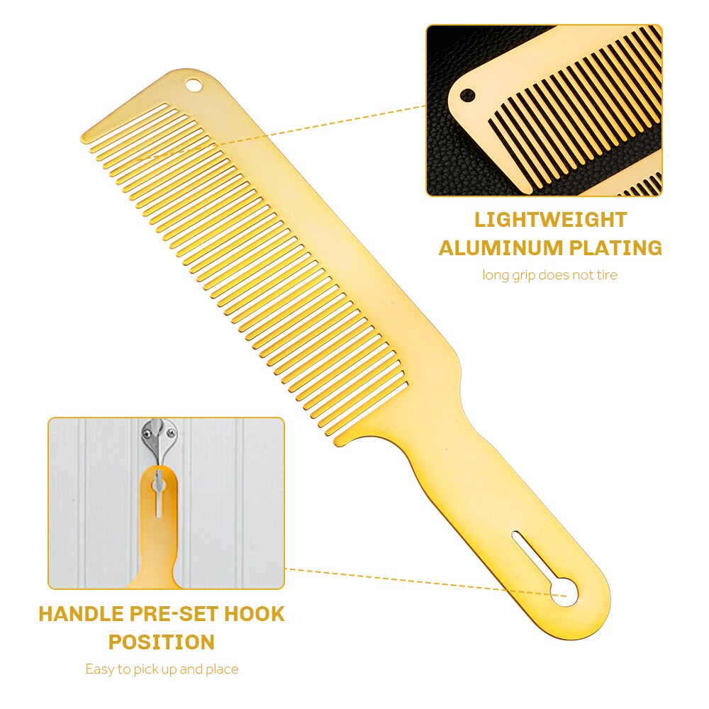 Professionele Aluminium Kappers Kam Anti Statische Metalen Kam Kapsel Gereedschap Kapper Haar Knippen Kam Hair Styling Gereedschap