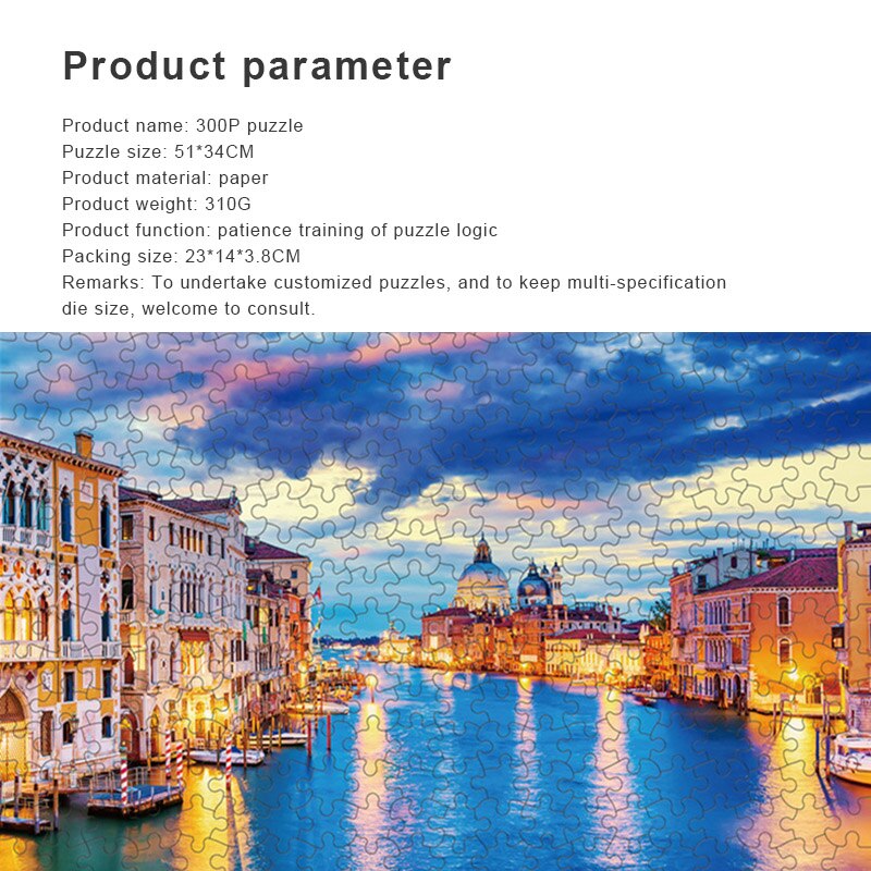 300 pieces of paper puzzle adult animal landscape puzzle, 51x34cm assembled animal picture puzzle educational toy for xmas