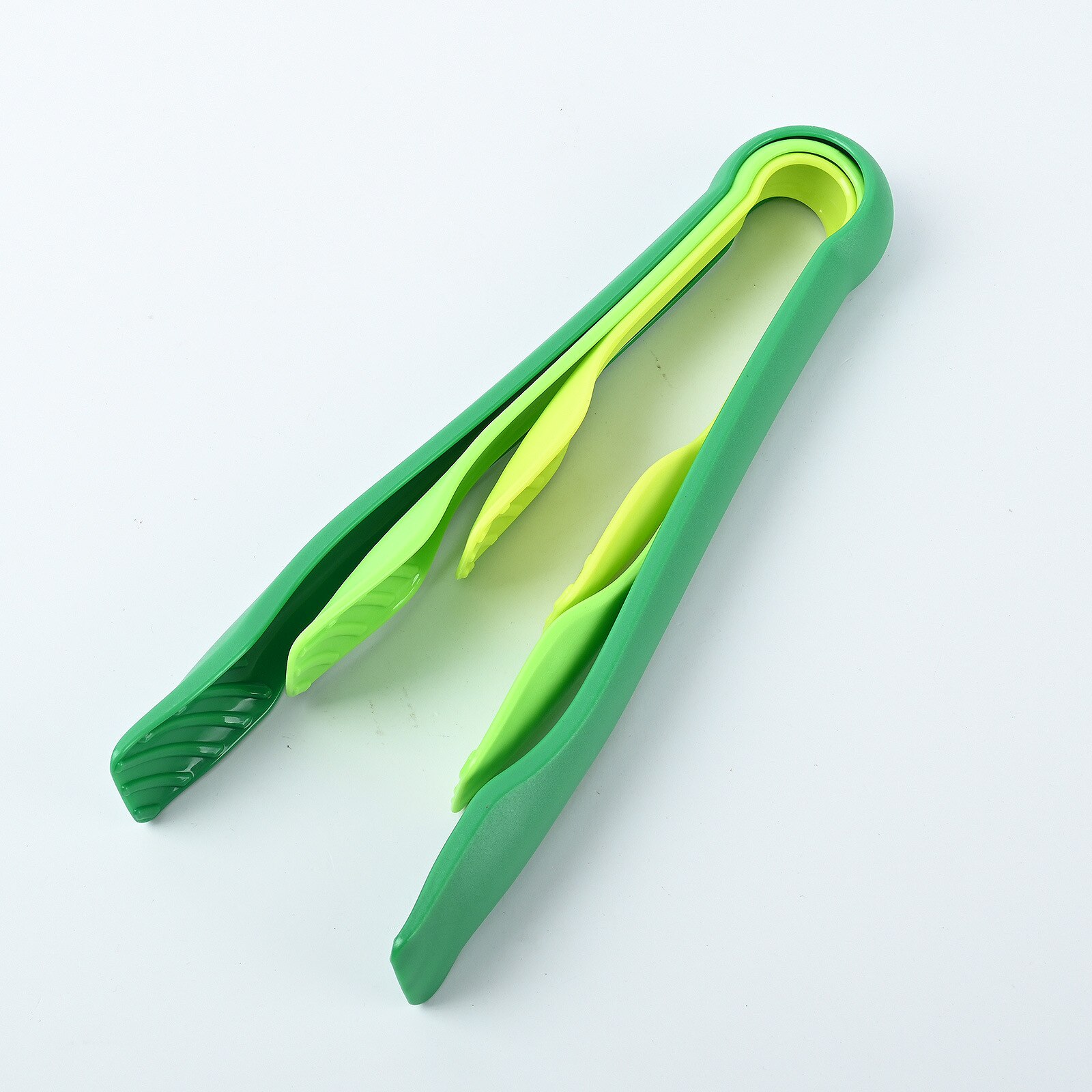 Pinzas multifuncionales antiadherentes 3 en 1 para comida, pinzas para ensalada frita, espátula para tortilla, Pizza, barbacoa, cocina: Verde