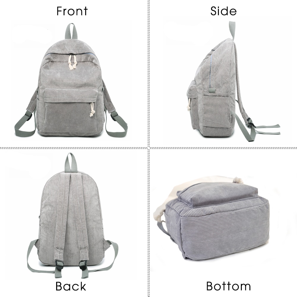 Preppy Stil Weichen Stoff Rucksack Weibliche Kabel Schule Rucksack Für Teenager Mädchen Gestreiften Rucksack Frauen Samt Bildschirm