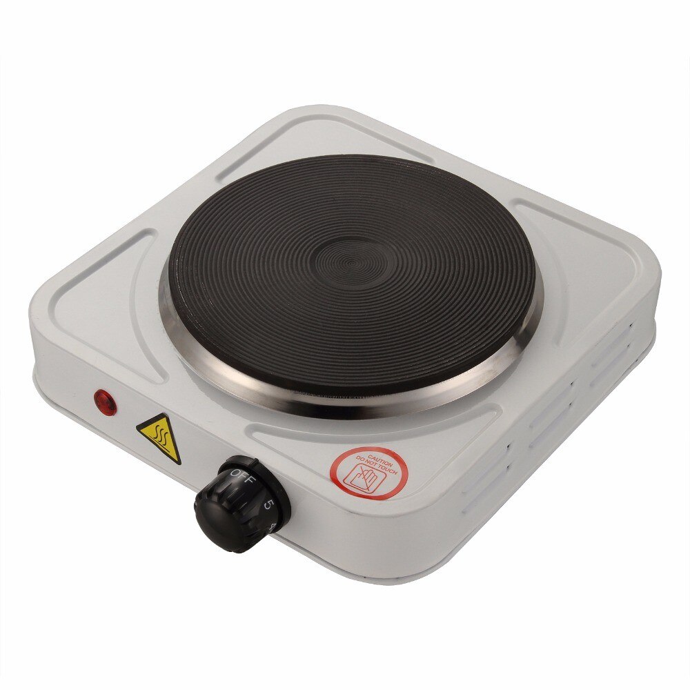 Mini cocina eléctrica, 500W, placa de hierro fundido ajustable, camping, viaje, 108 mm