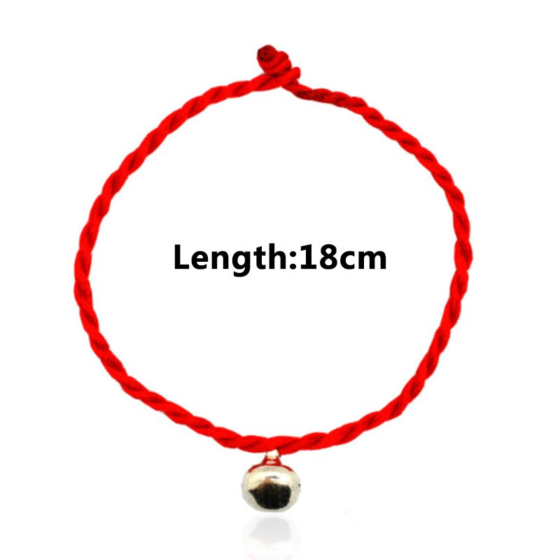 1PC rouge corde Bracelets armure corde chaîne amoureux unisexe Couple Simple garçons à la main enfants avec cloche filles chanceux