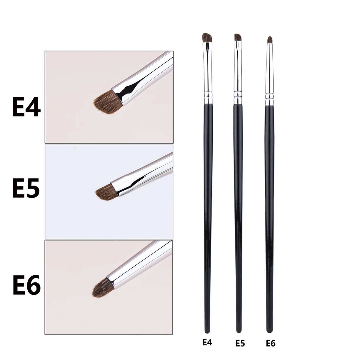Pequeños pinceles de maquillaje Smoky Liner, delineador de ojos, brocha para difuminar, brocha de maquillaje para difuminar, pelo de caballo, sombra de ojos, brocha para difuminar: Multicolor