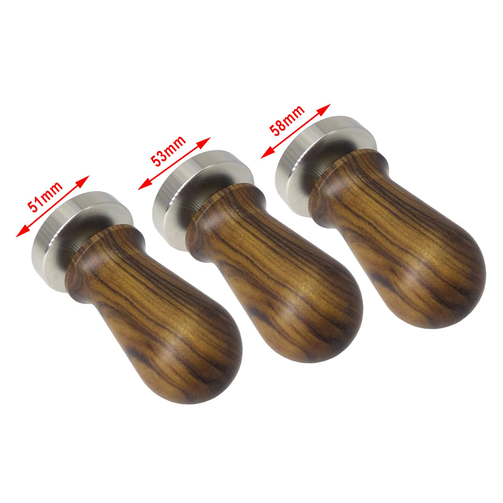 Espresso Coffee Tamper 51-58mm Flat Base Hande made Solid Wood Handle