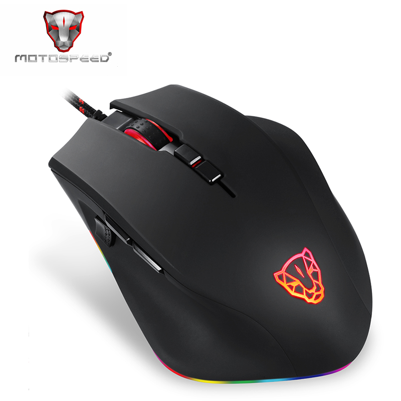 Motospeed V80 Rgb Profissional 5000 Dpi Gaming Gamer Muis Usb Computer Bedrade Optische Muizen Backlit Breathing Led Voor Pc Laptop: Default Title