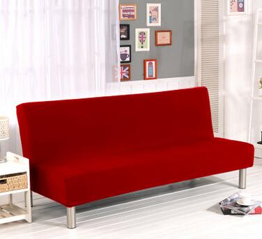 Solid Color Solid Sofa Cover Elastic fabric sofa cover Sofa Slipcover Candy Green All-inclusive Cover For Couch Without Armrest: red