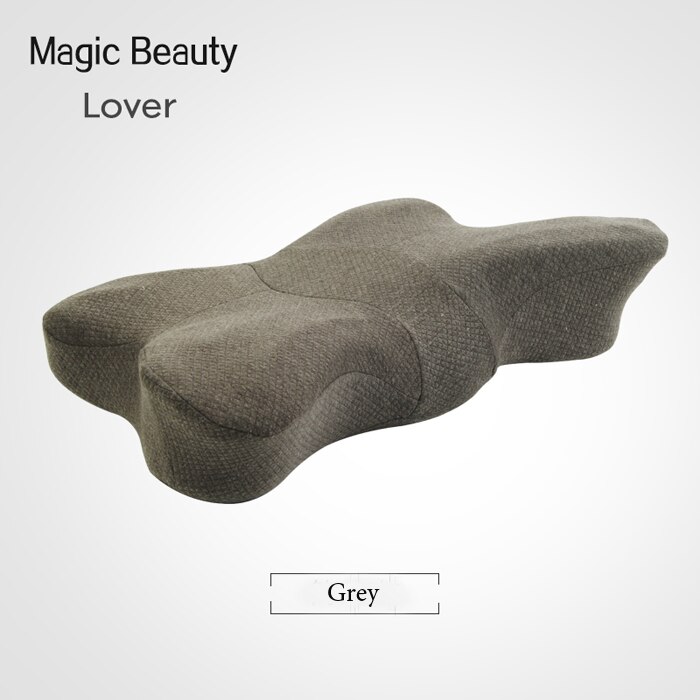 Almohadas de cama en forma de mariposa, almohada de espuma viscoelástica, Cervical, ortopédica, para el cuidado de la salud, de rebote lento para dormir: Grey