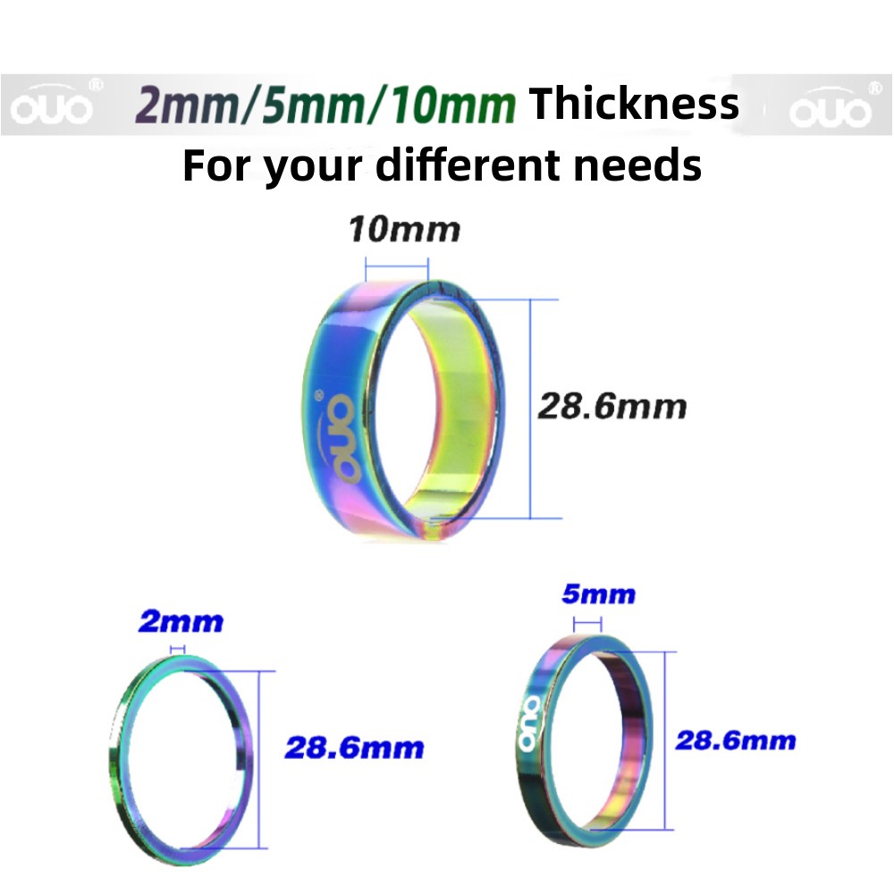 OUO CNC Mtb Power Cap 1 1/8 Headset Spacers Stem Top Cap Bolt 28.6mm Fork Spacer Bicycle Bridge Steering Column