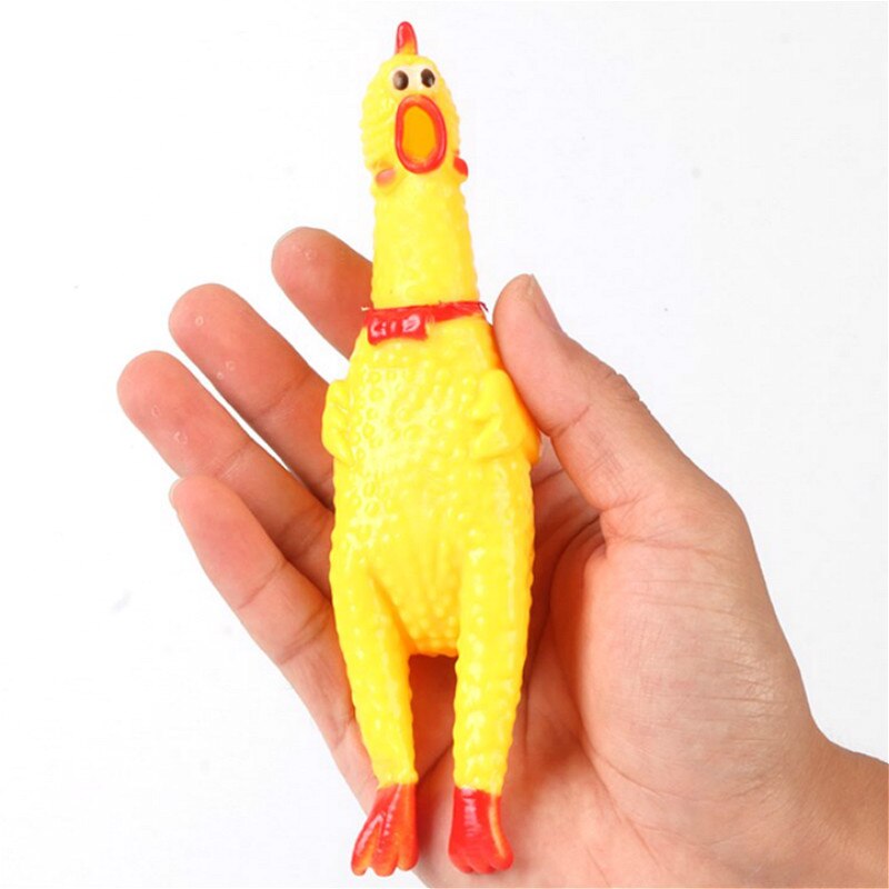 17cm Strange Screaming Rubber Chicken Squeeze Sound Toy Pets Toy Product Dog Toys Shrilling Gags & Practical Jokes Funny Gadgets