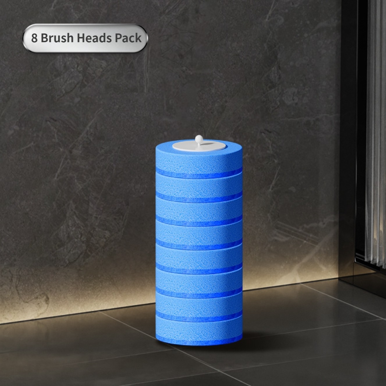 Kit per la pulizia del bagno con scopino usa e getta montato a parete, senza installazione di trapano e soluzione di pulizia incorporata