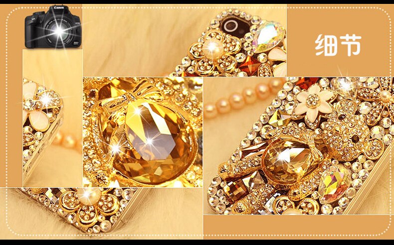 For ZTE Blade A3 A5 A7 V9 V10 Vita L8 Axon 7 Nubia Z17 Z11 Max N1 Luxury Diamond Bear Cover Rhinestone case