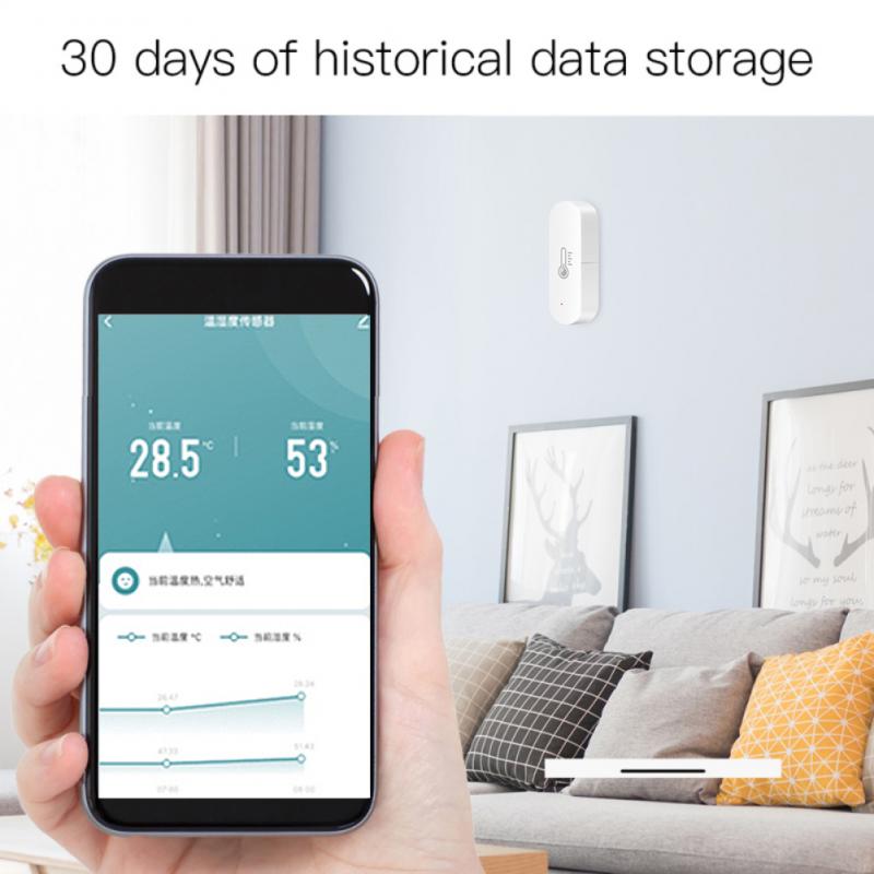 Tuya zigbee 3.0 intelligenter temperatur- und feuchtigkeitssensor für smart homes – hygrometer, thermometer und detektor für alexa und google home