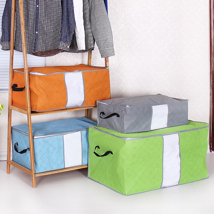 non-woven Draagbare Kleding Opbergtas Organizer Folding Closet Organizer Voor Kussen Dekbed Deken Beddengoed