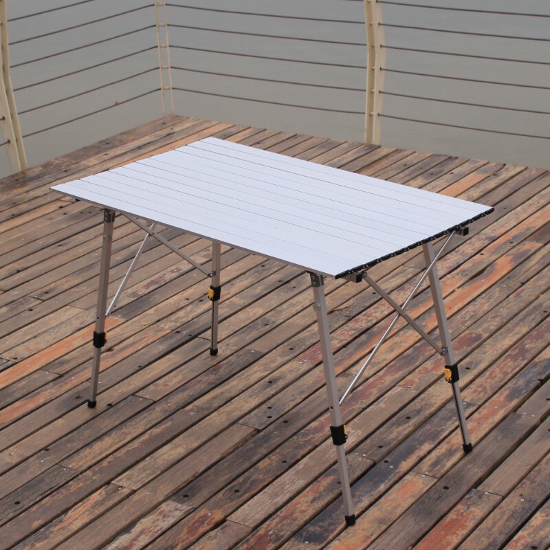 Roll Up Folding Camping Table Desk Aluminum Alloy Height Adjustable Picnic Table for Outdoor BBQ Backpacking Accessories