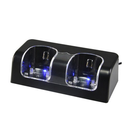 Zwart Dock Station Charger + 2 Batterij Packs voor Nintendo Wii Remote Controller