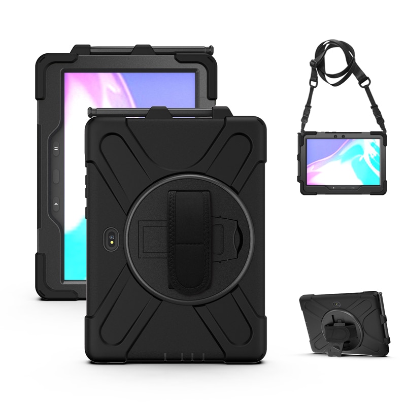 Case For Samsung Galaxy Tab Active Pro 10.1 SM-T540 SM-T545 Heavy Duty Rugged Protection Cover with Kickstand Hand+Neck Strap
