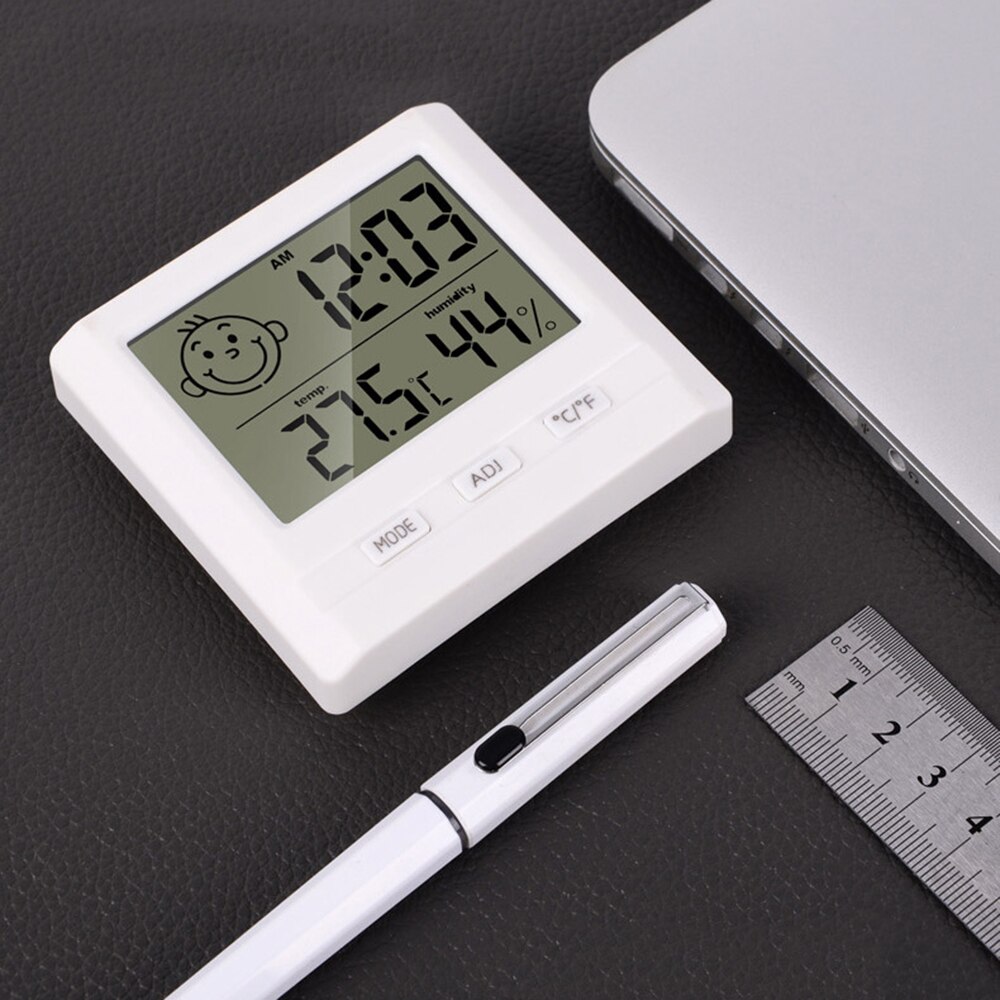 LCD Digital Temperature Humidity Meter Home Indoor Outdoor Hygrometer Thermometer Weather Station With Clock
