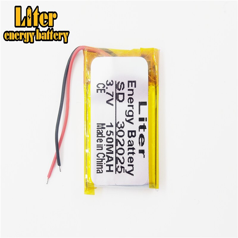 Small 302025 3.7v rechargeable polymer batteries 3.7v 150mah li ion battery for rechargeable Li-Po battery.
