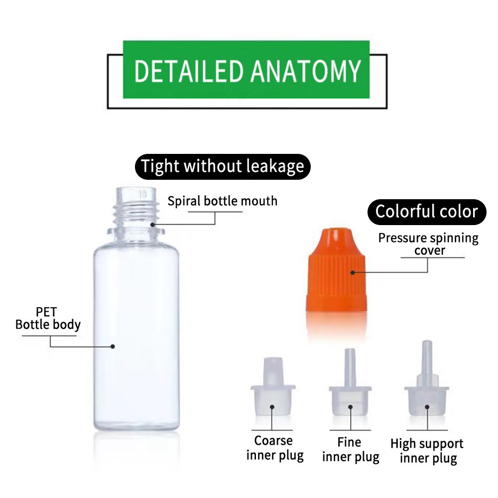 50 PCS Empty Liquid Dropper Bottles LDPE Plastic Squeeze Eye Juice Refillable DIY Containers 5ml 10ml 15ml 20ml 30ml 50ml 100ml