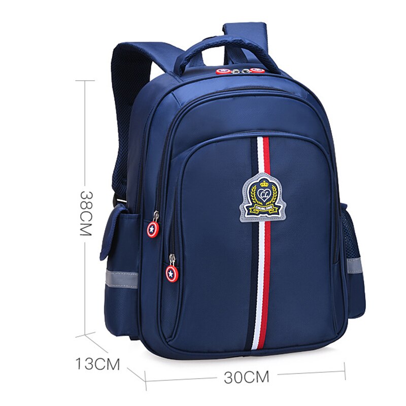 OYIXINGER Nylon Teenager Rucksack Neue Jungen Und Mädchen Grundschüler Bookbag Gebogene Schulter Riemen Einfache Licht Schulranzen: klein Blau