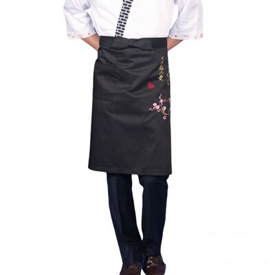 Japanese sushi restaurant brief paragraph aprons Korean restaurant waiter Japanese chef working men and women embroidery apron: white
