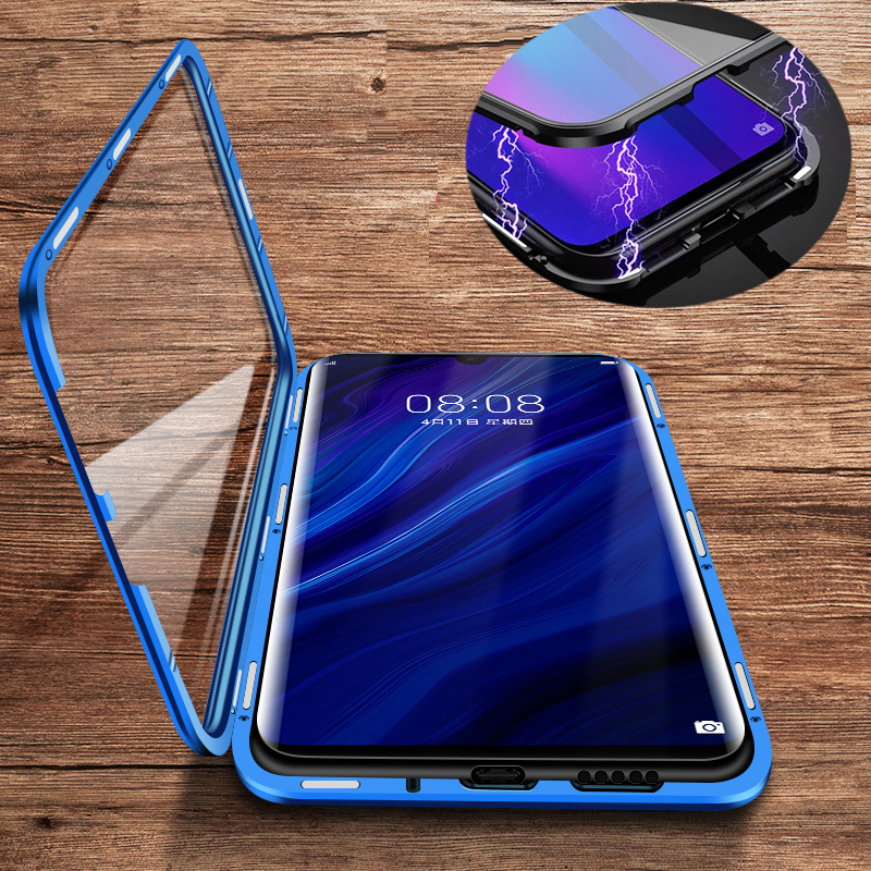 Metallene magnetische handyhülle für oppo reno 11 , 12 f , 10 Profi , 5g 11f 12f, doppelseitige schutzhülle aus gehärtetem glas mit rundumschutz