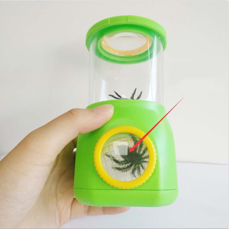 Portable Children Outdoor Insect Observation Box Flip Lid Two-way Magnifying Glass Observation Cup Kids Birthday