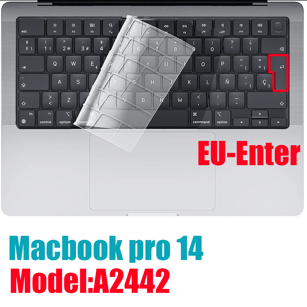 For Macbook pro14 M1 keyboard cover A2442 Macbook pro16 M1 A2485 TPU Transparent keyboard film For macbook pro 14 case: EU Pro14 A2442
