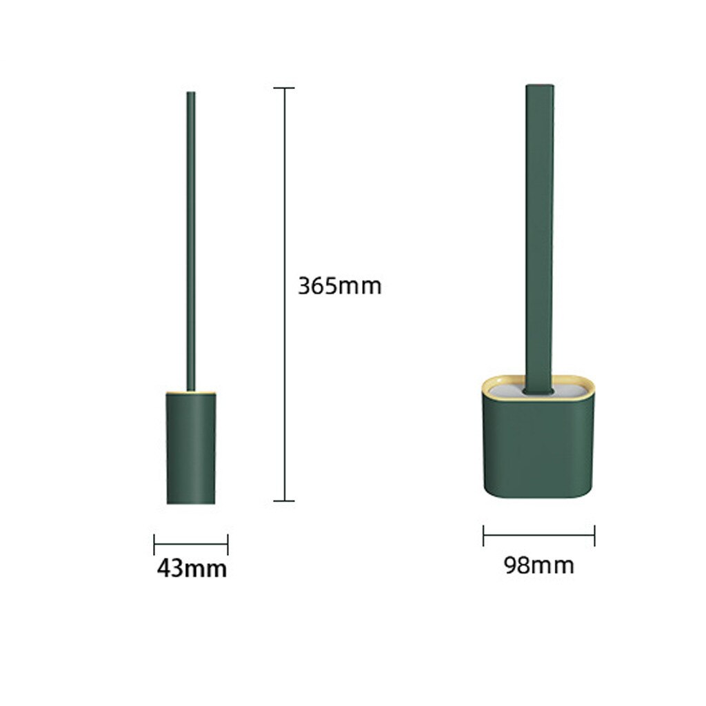 Siliconen Wc Borstel Zachte Haren Muur Gemonteerde Badkamer Wc Borstel Houder Set Clean Tool Duurzaam Thermoplastisch Rubber #3