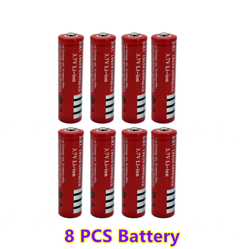 100% Originele 18650 Batterie 3,7V 6800Mah Wiederaufladbare Liion Batterie Für Led Taschenlampe Batery Litio Batterie + Ladegerät: Black